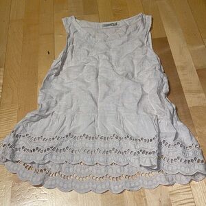 Valentina Naldi Eyelet Sleeveless Linen Blouse Top